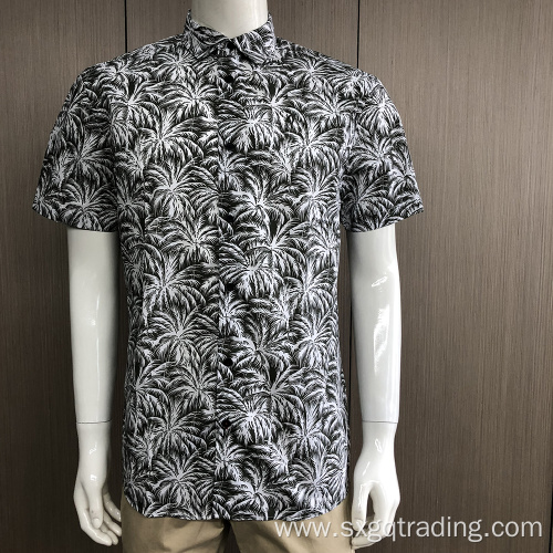 Male TC print short sleeve shirt in summer